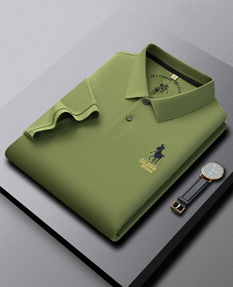 Business-Casual Mercerized Cotton Polo Shirt