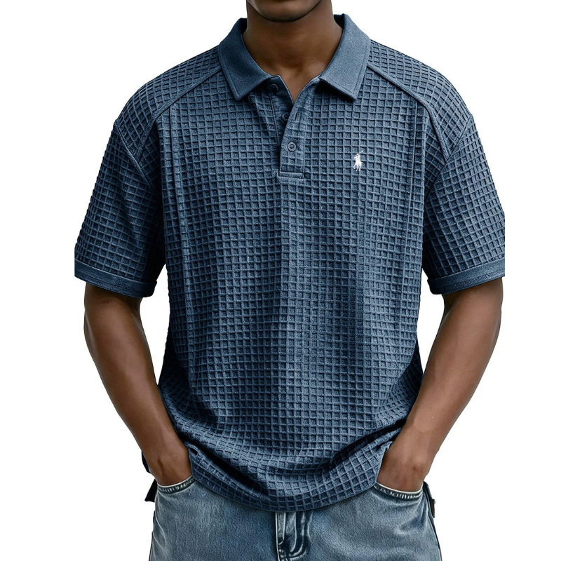 Waffle Knit Polo Shirt