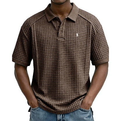 Waffle Knit Polo Shirt