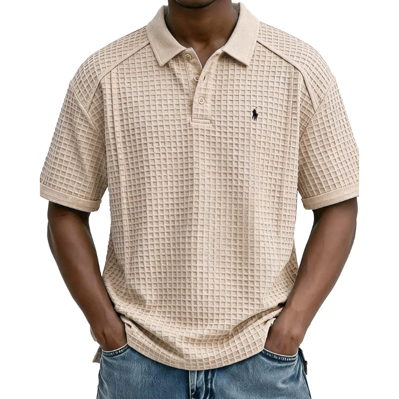 Waffle Knit Polo Shirt
