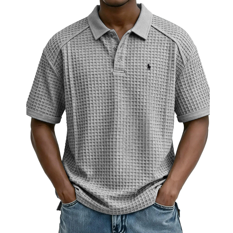 Waffle Knit Polo Shirt