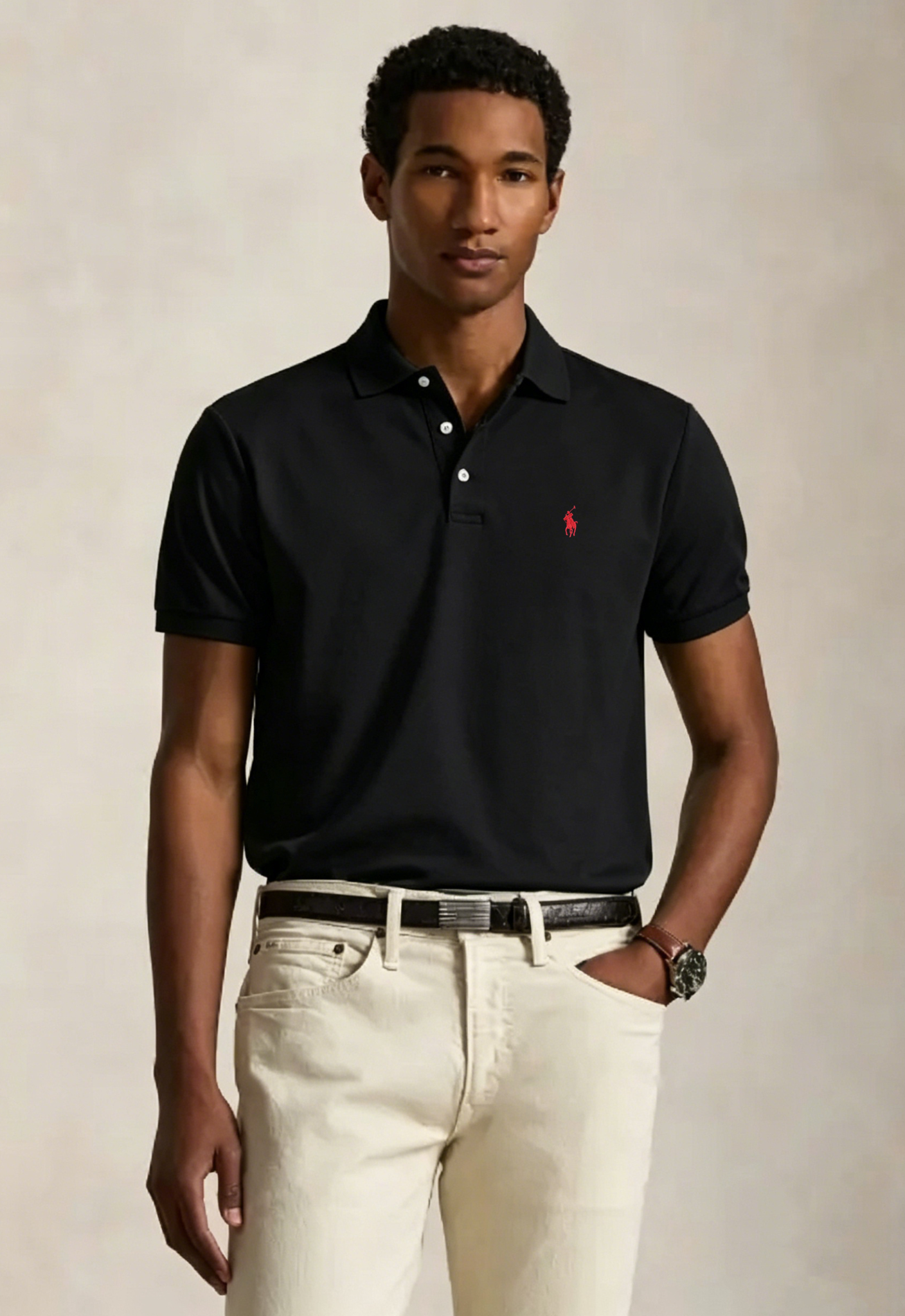 Men’s Classic Embroidered Pony Pique Polo Shirt