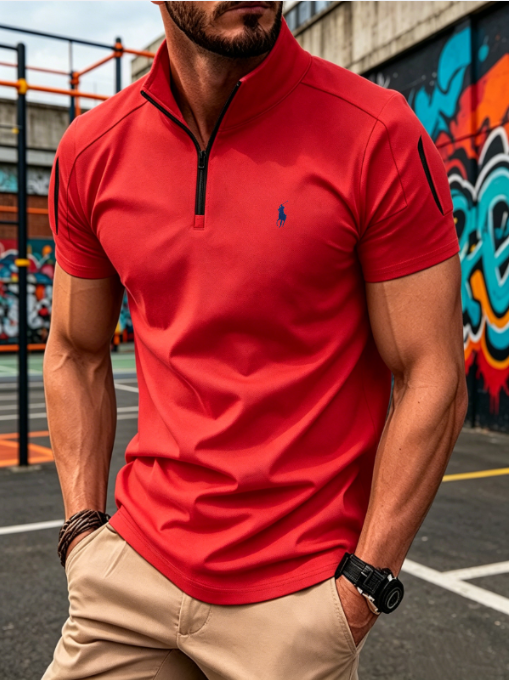 Premium Quarter-Zip Polo Shirt – Men’s Performance Fit