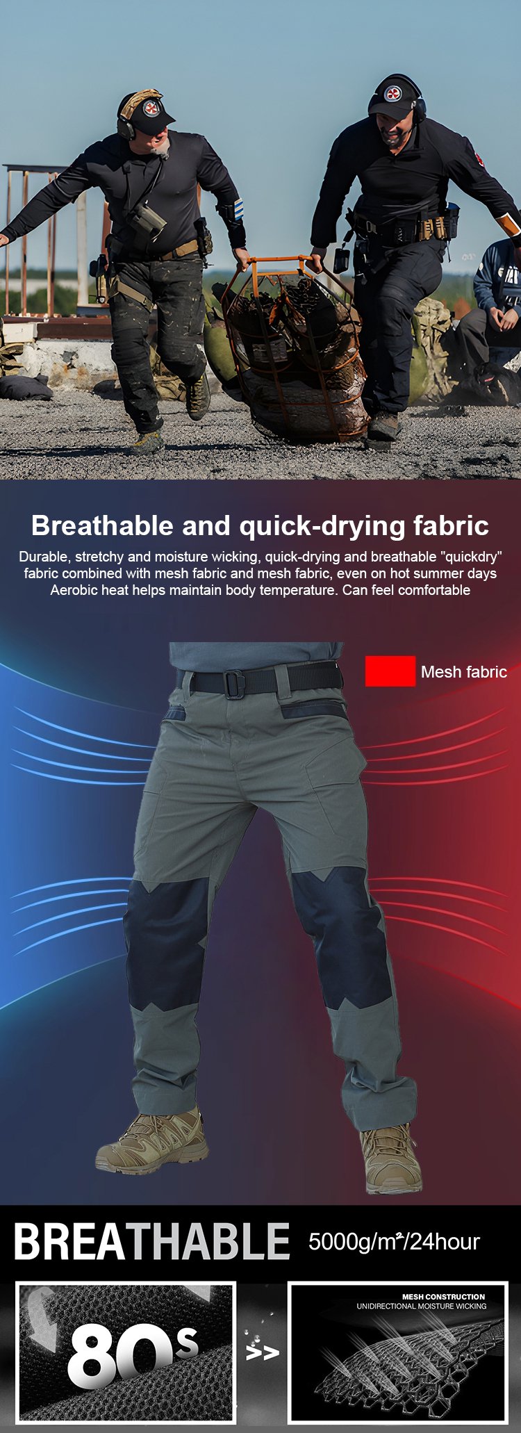 Men's stretch waterproof tactical pants