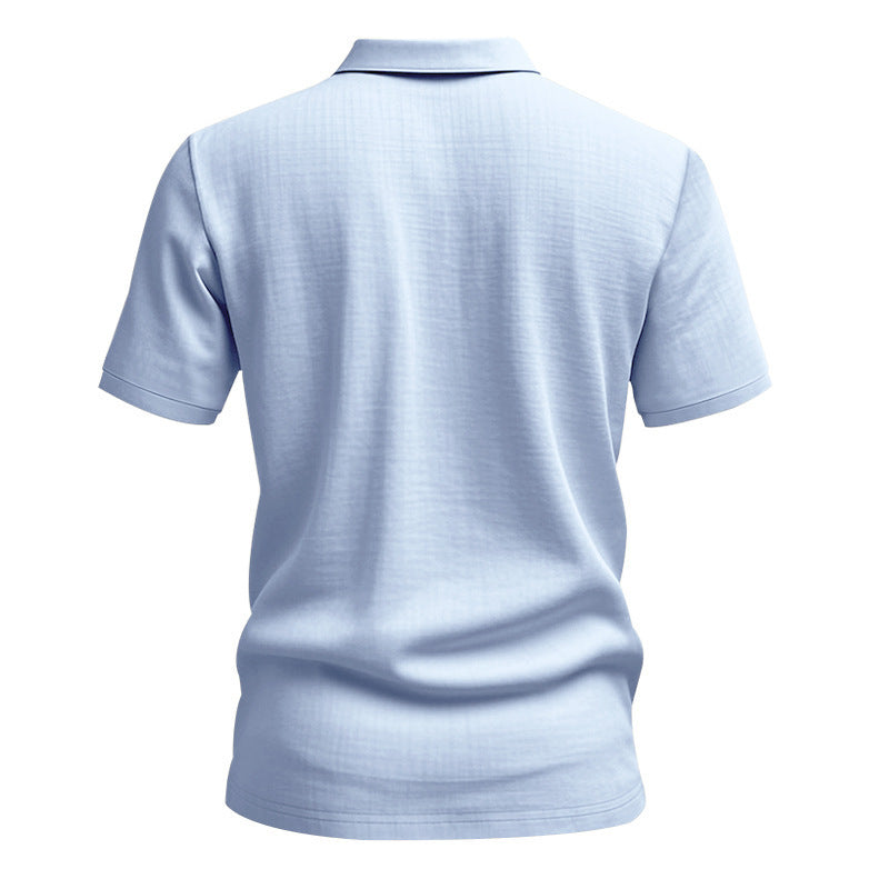 Men's refined polo styling detail