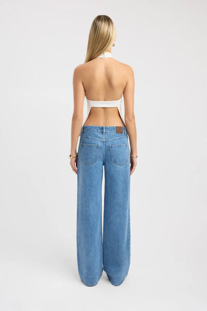 Women's Solid Backs Halter Tank Top Casual Sleeves Top