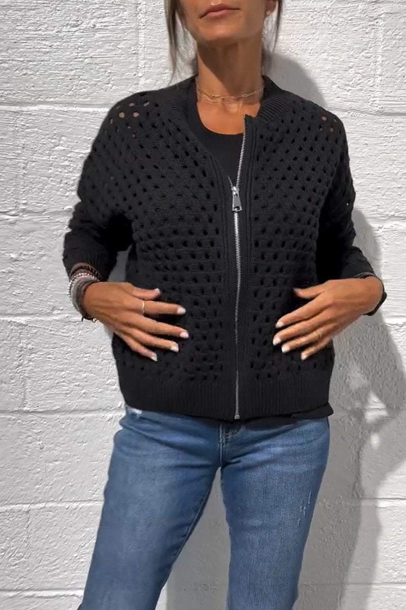 Cozy Knit Zipper Jacket