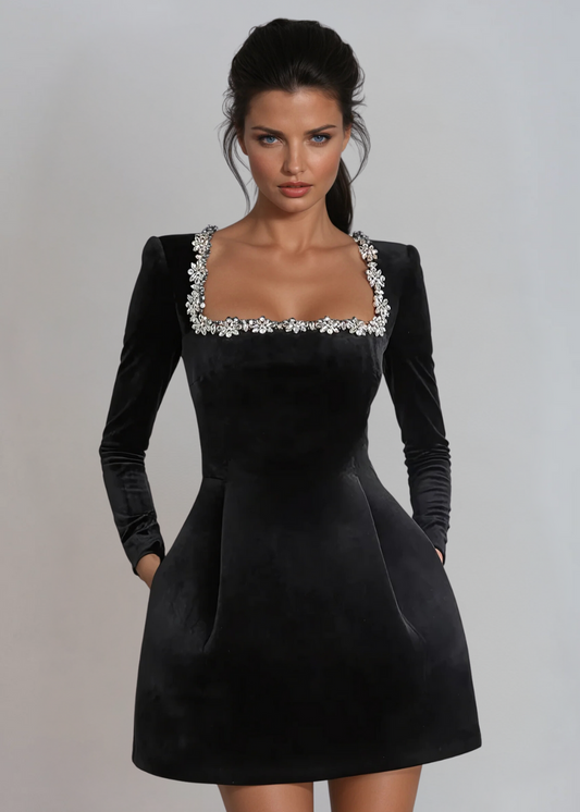 Velvet Elegance Mini Dress
