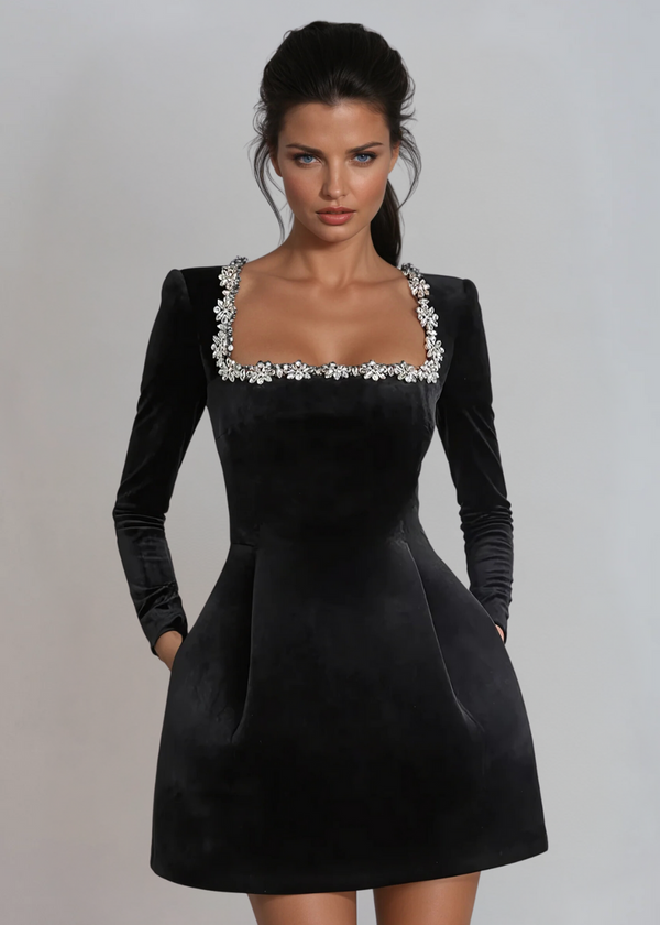 Velvet Elegance Mini Dress