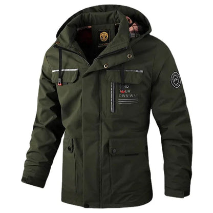 Men Water Resistant Hooded Coat